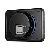 USB充電器ソケット - PD TYPE-CおよびQC 3.0 CAR POWERアダプターポート、防水12ボルトUSBアウトレット| RV、オートバイ、キャンピングカー、トラック、ボート、オフグリッド電源システム用のキャップ付き高速充電ソケット