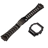 [JUSUTEK] 人気 腕時計バンド+ケース 一式セット コンパチブル G-SHOCK DW-H5600/DW-H5600MB専用 ジーショック専用 互換性 18MM幅 ステンレス鋼 メタルカスタム ンズ改造交換用アクセサリーセット ツール付き腕時計のとを改造する (黒ケース+バンド)