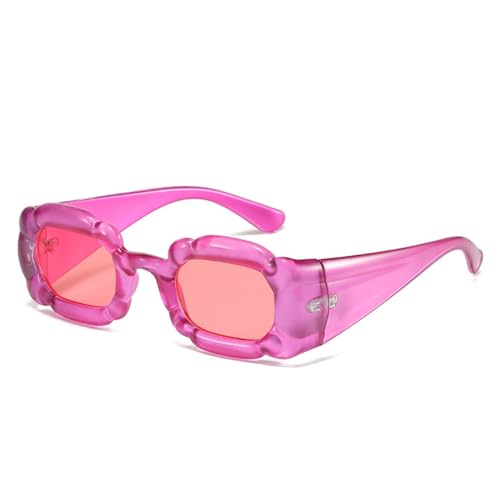 Lunettes de soleil de luxe dame et homme carrées monture haut de gamme rose