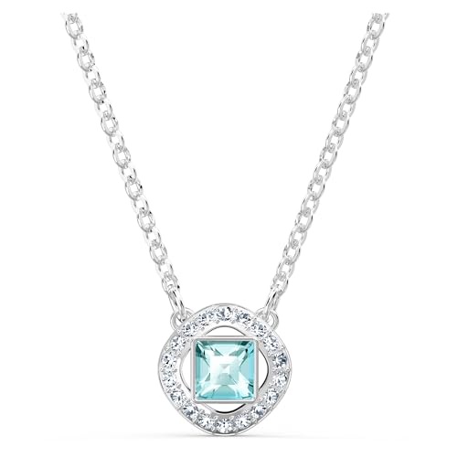 Swarovski Una Angelic Square Halskette, Blau, Rhodiniert, Amazon Exklusiv