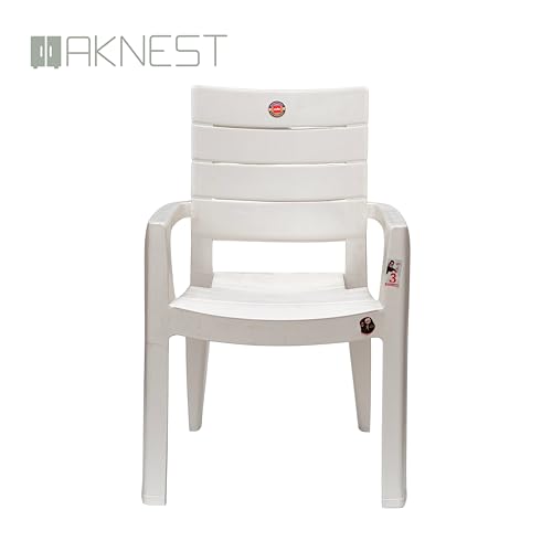 Image of Cello Jordan Polypropylene Plastic Arm Chair | Modern Multipurpose Seating for Home, Office, Garden & Balcony | Ergonomic Indoor & Outdoor Furniture | White | Set of 4 Piece