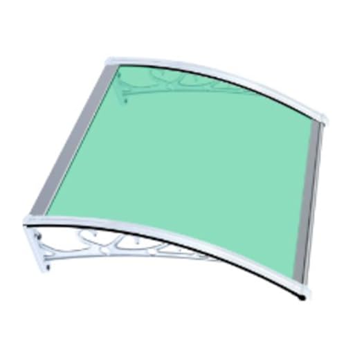 Auvent d'extérieur pour porte vert 80x30 cm avec support métallique résistant
