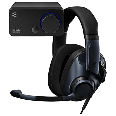 EPOS 1001165 H6Pro Closed Back + GSX 300 Audio Gaming Bundle for Windows and PC, lift-to-mute mic, Lightweight gaming headset with Audio DAC for improved sound, 7:1 surround, Bass Boost Cover