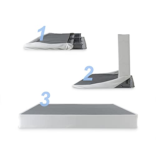 Zinus No Assembly Metal Box Spring / 9 Inch White Mattress Foundation / Sturdy Metal Structure, Twin #TOP1