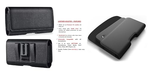 Universal Smart Mobile Phone Case Holster Pouch Belt Clip Cases Waist Bag Pack for Mobile 6.8 inch Phone Holder - Black