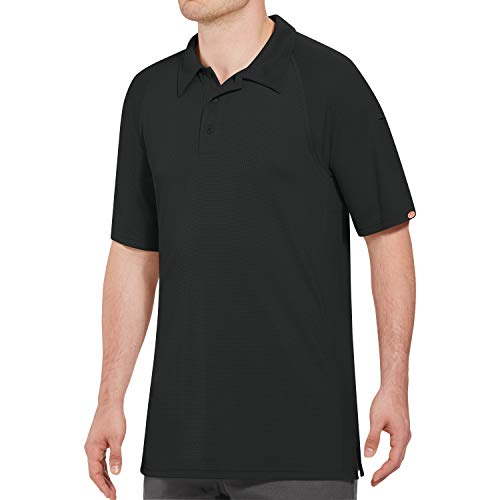 Red Kap Men's Big-Tall Active Performance Polo Shirt, Black, 3X-Large