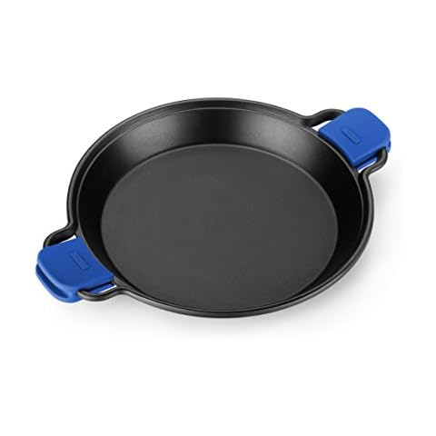 Monix Solid Paellera Antiadherente y Asas de Silicona, Aluminio, Negro y Azul, 36 cm Cover