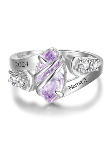 Dorunmo Custom Class Rings High School Graduation Rings 925 Sterling Silver/10K/14K/18K Gold Class of 2025 Ring Graduation Anniversary Birthday Jewelry for Women2