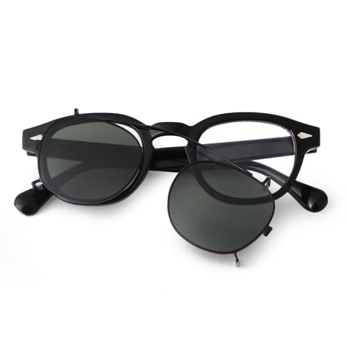 ADE WU Clip on over Glasses Sunglasses Vintage Small Round Clipon Glsses for Women Men Fashion Unisex Style 46mm - Main Image