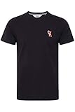 !Solid Thorge Herren T-Shirt Kurzarm Shirt mit Rundhalsausschnitt und Stickerei, Größe:XL, Farbe:Black (194007)