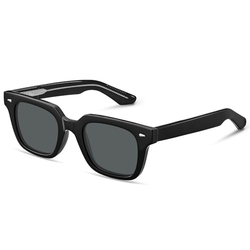 CARFIA Acetate Polarized Sunglasses for Men UV400 Protection Classic Vintage Anti-Glare Lens Driving Outdoor Sun Glasses
