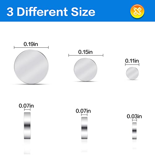 TRYMAG Small 400Pcs Rare Earth 3 Different Sizes Tiny Mini Magnets for Crafts, Small Round Fridge DIY Magnets for Miniatures,Multi-Use for Refrigerator, Office, Kitchen Cabinet, Crafts and Science