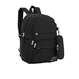 Mochila Estudante Fashion Escolar Reforçada - Fofa com Estojo Incluso, Capacidade Prática para Estudos e Passeios, Ideal para Alunos com Estilo e Funcionalidade(Preto)