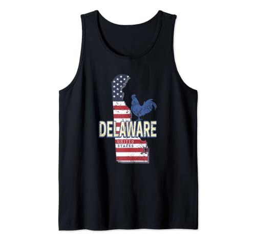 Delaware Estados Unidos Mapa retro Vintage USA Souvenir Camiseta sin Mangas