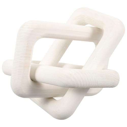 NUOBESTY Decorazione a Catena Nodo in Legno di Pino Bianco Ornamento Sospeso Rustico per Mensole e Arredamento Neutro della Casa per Soggiorno Camera da Letto e Ufficio Design Compatto