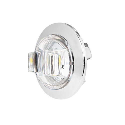 Lámpara LED blanca clara redonda mini 3/4 pulg con bisel cromado miniatura 2