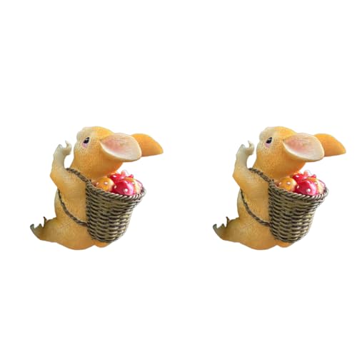 Image of HASTHIP 2pcs Cute Miniature Climbing Rabbit Decorative Items Resin Bunny Tree Hugger for Garden Outdoor Planter Decoration Items
