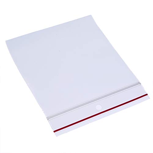 Minigrip Red Line Mgrl4Ph0404 Polyethylene (Ldpe/Lldpe Blend) Clear Reclosable Bag, Hang Hole, 4" Length, 4" Width (Pack Of 1000) #TOP20