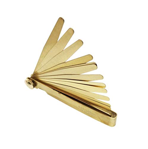 Runningfish Brass feeler, plug gauge, high-precision clearance gauge, thickness gauge, non-magnetic copper feeler, single piece set, 0.03-1.0mm(100 * 13)