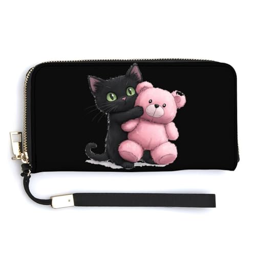 Don'T Touch My Friend Clutch Wallet Wristlet Long Handbag PU Leather with Card Slots Cash Coin Pocket for Women Men