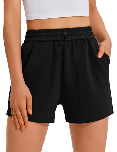 PINSPARK Kurze Hose Damen Sport Shorts Sommer Laufhose Hohe Taille Laufshorts mit Taschen Sporthose Schnelltrockene Wand...