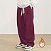 JHOKCI Corduroy Pants Men, Mens Corduroy Pants Fashion Loose Wide Leg Baggy Pant Casual Elastic Waist Drawstring Sweatpants Hot Pink