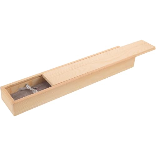 Boîte à stylos d'artiste portable en bois marron résistant pour rangement de bureau