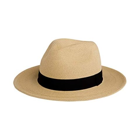 Pineapple&Star UPF50+ Sun Straw Fedora Beach Hat Cover