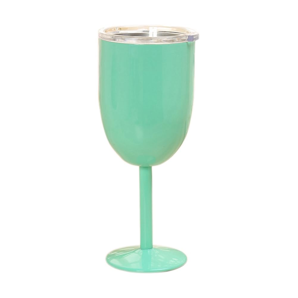 CTRLZS Wine Glass Stainless Steel Double Layer Goblet Color Large Capacity Tumbler Wine Cup Mint Green