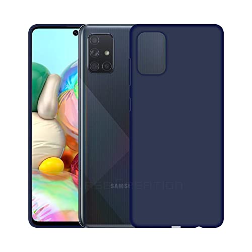 Image of Case Creation Liquid TPU Silicone Cover for Samsung M51 Soft Case,Anti-Dirty Slim Case Matte Candy TPU Raised Bezel (Splash of Color) Back Case Cover for Samsung Galaxy M51 -Navy Electric Blue