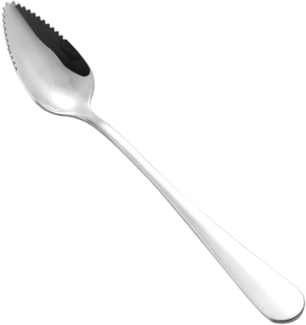Grapefruit Spoon, Dessert Spoon with Serrated Edge, Stainless Steel Fruit Scraping Spoon for Watermelon, Citrus Fruits, Kiwi Dessert
