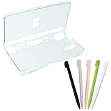 5Pcs Stylus Pen and Transparent Hard Protective Shell for Nintendo DS Lite, Ultra Clear Transparent Hard Case and Replacement Color Touch Stylus Pen Compatible with NDSL