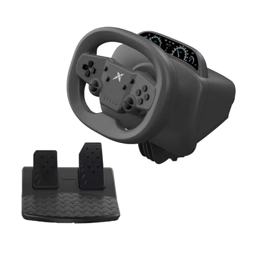 Image of DOYO PS4 Steering Wheel and Pedals - Gaming Steering Wheel for PC, PS4, Switch, PS3, iOS & Android Mobile Phones, Pro Racing Wheel with Dual-Vibration Motors, Wireless Bluetooth Connectivity
