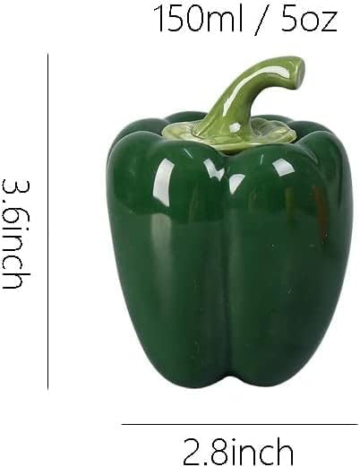 Ceramic Sugar Bowl Pepper Shape Container Candy Dish Food Storage Jar with Lid