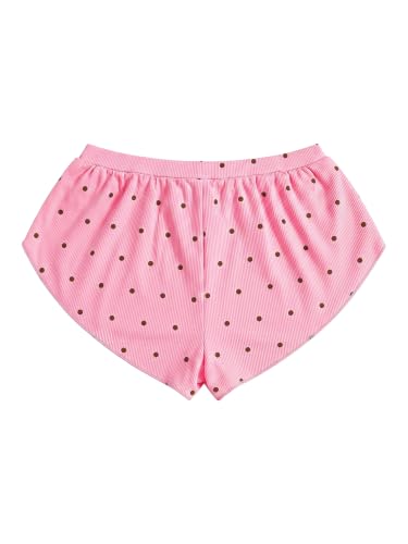 Image of MakeMeChic Women's Pajama Bottoms Floral Print Tie Front Micro Short Side Slit Summer Lounge Shorts