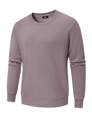 JMIERR Sweatshirt Herren Baumwolle Rundhals Hoodie Pullovers Winter Männer Soft Langarm Sweatshirts Loose Fit Lila XL