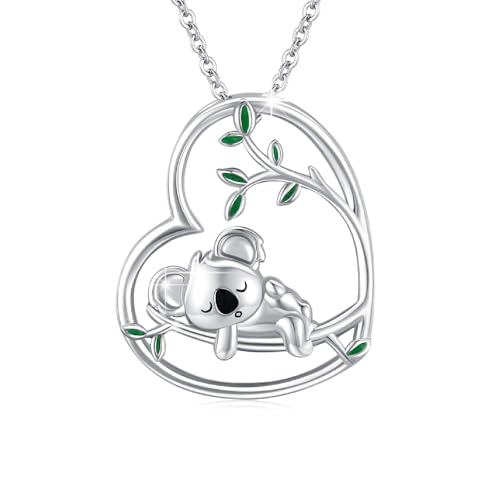 PARYFO Collier koala en argent sterling 925 avec pendentif koala pour femmes et filles, argent sterling (argent), Argent sterling