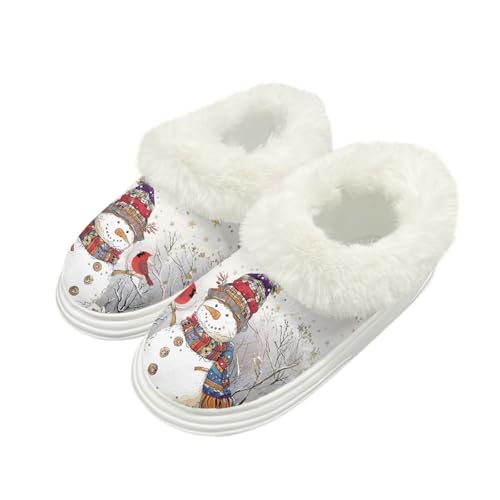 Womens Fuzzy House Slippers Warm Bedroom Shoes Lining Comfy Non Slip Slippers for ladies Indoor Outdoor