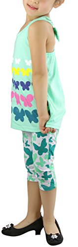 Image of ToBeInStyle Girl's Sleeveless Tank Top & Leggings 2 Piece Outfit Casual Dress Style Set