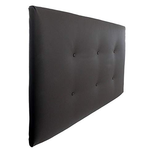 Silcar Home | Cabecero Cama tapizado en Polipiel Modelo Carlo | Medidas 105cm, 115cm, 145cm o 160cm, Acolchado, Transporte Incluido, Anclajes Incluidos. (Negro, 160)