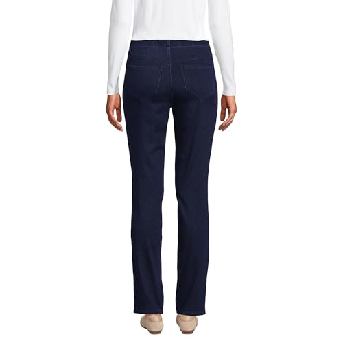 Lands' End Women's Starfish High Rise Knit Denim Straight Jeans2