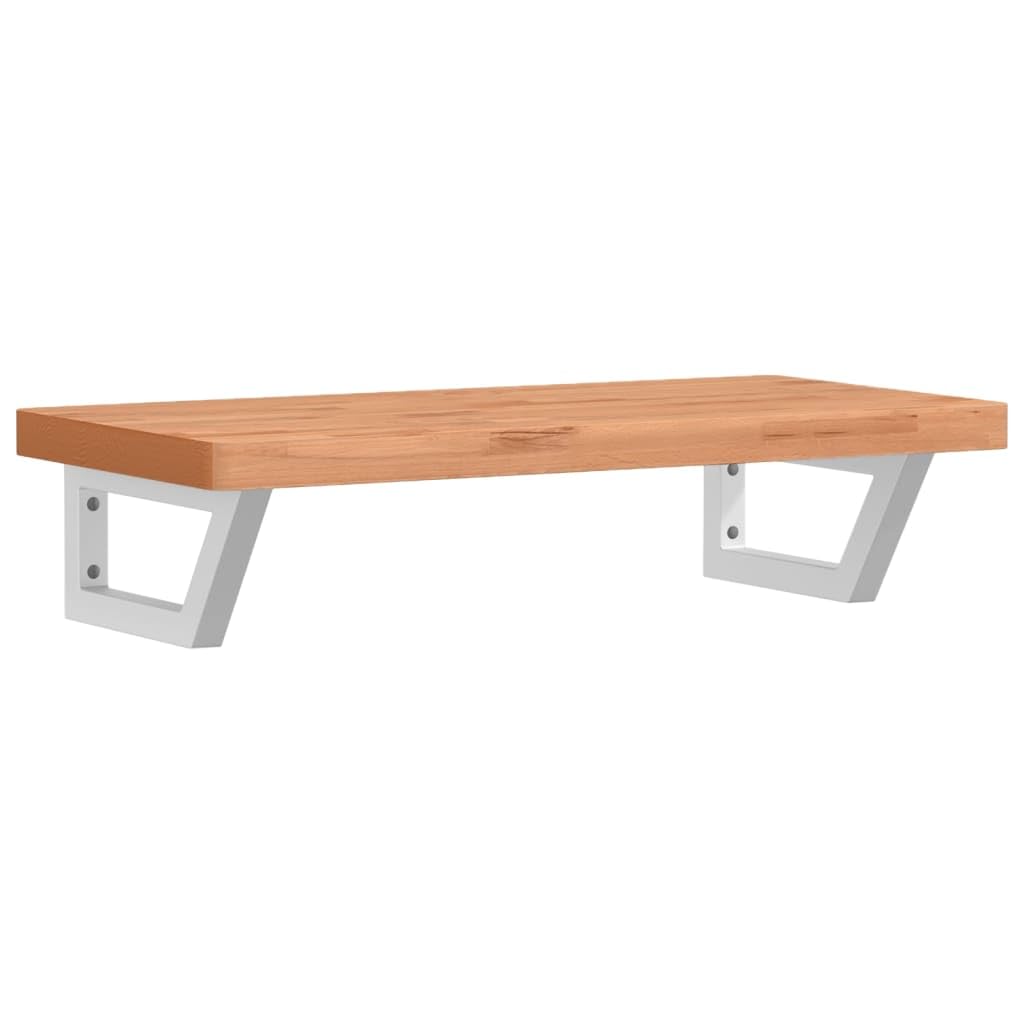 Piano lavabo 80 x 40 cm, in legno massello di faggio con supporto