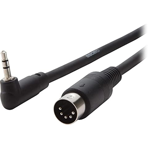Roland BOSS Bmidi-5-35 3.5 Mm Stereo Jack / Midi, Angled 3.5 Mm Trs (Male) To 5-Pin Midi (Male), 5 Ft/1.5M Length Cover