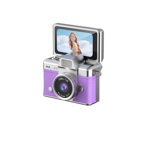 Cámara digital portátil mini con pantalla selfie púrpura