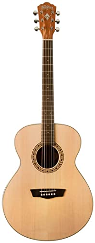 Washburn Harvest - Guitarra acústica de 6 cuerdas, derecha, natural (WG7S-A)