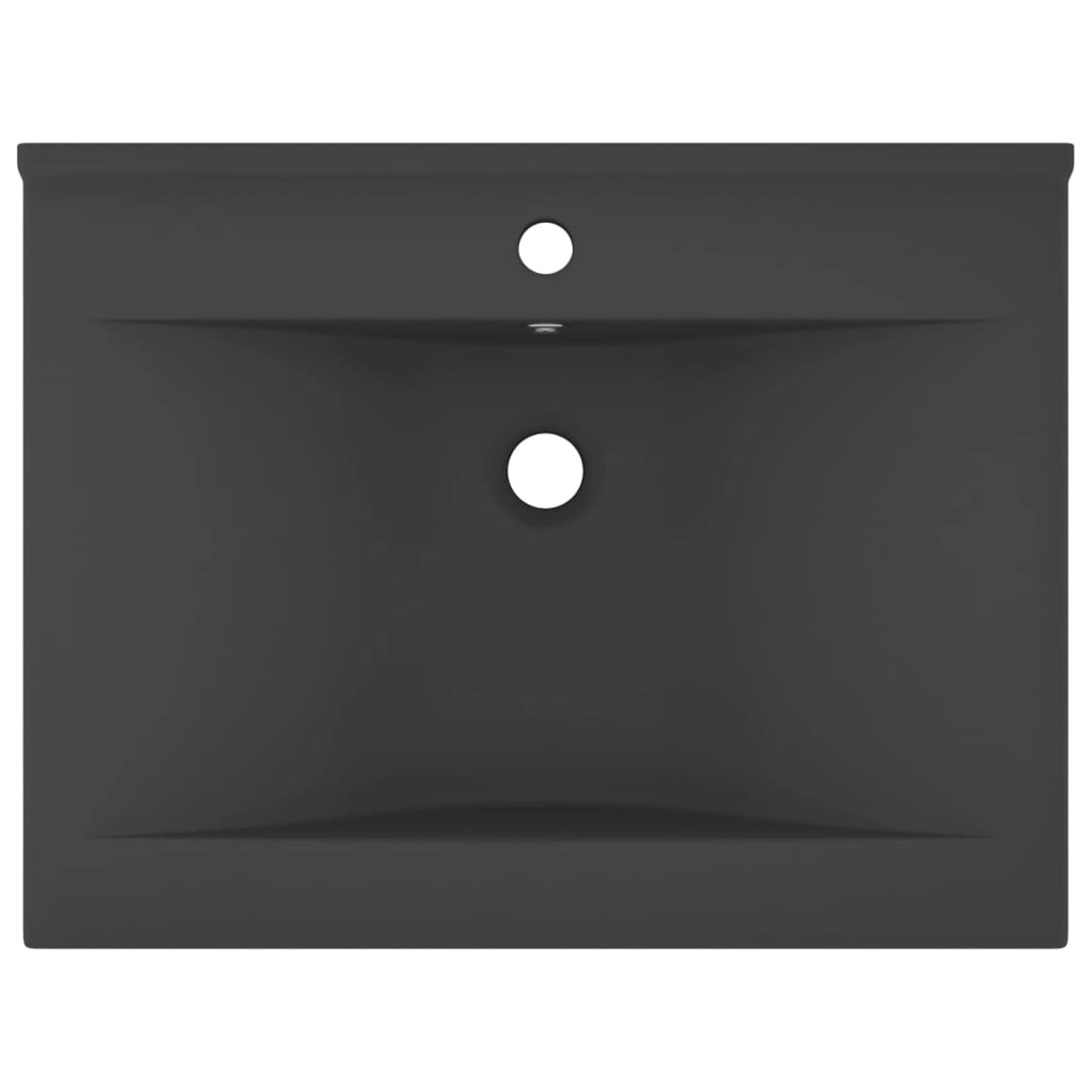 Lavabo de Lujo con Grifo cerámica Gris Oscuro 60x46 cm, Fregadero, Lavabo Baño, Lavamanos Baño, Lavatorio Casa De Banho, Mueble Lavabo sobre Encimera