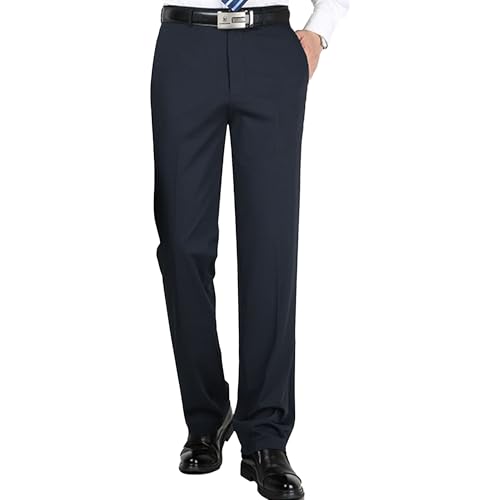 Pantalon rayé décontracté pour homme coupe droite confortable