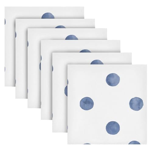 Set de 6 Servilletas de Tela Azul Marino con Lunares miniatura 2