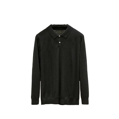 Men's Winter Simple Business Casual Thin Lapel Sweater Long Sleeve Wool Sweaters