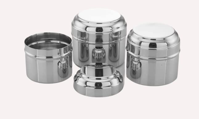 Image of Expresso Stainless Steel Stackable Small /Mini Box Dabba /Container /Storage Box, Capacity-120ml /150ml /180ml, Set of 3